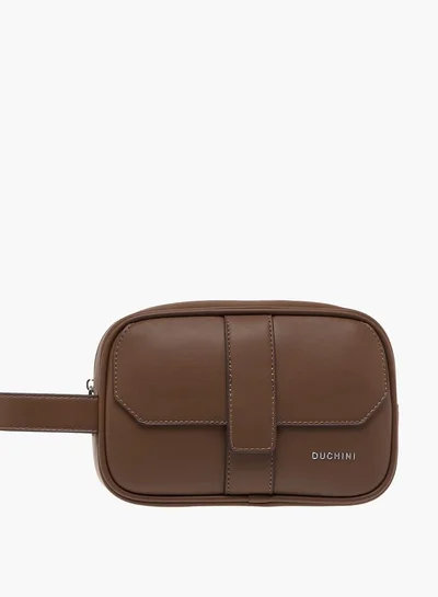 DUCHINI Men Solid Pouch with Wristlet Strap and Zip Closure