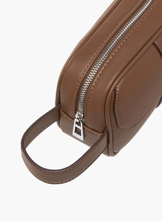 DUCHINI Men Solid Pouch with Wristlet Strap and Zip Closure