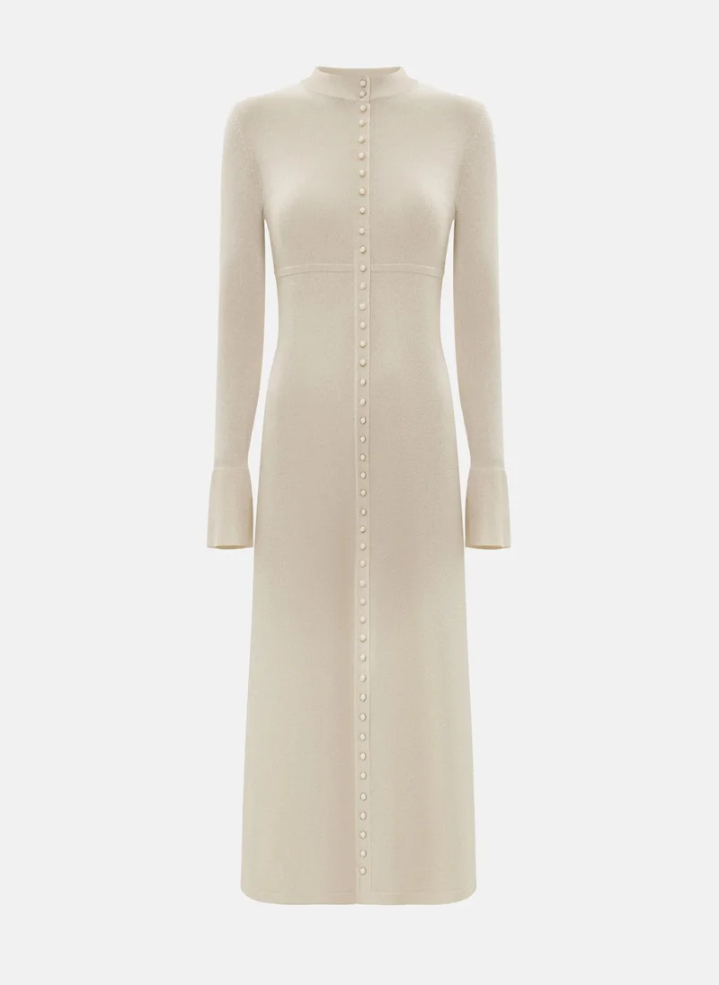 Lichi Viscose midi dress with small matching buttons