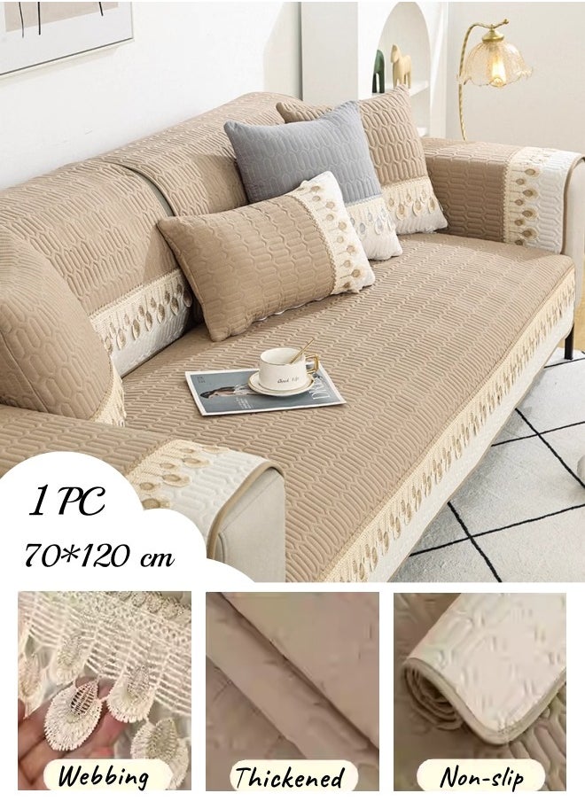 Couch Cover,Sofa Covers,Anti Slip Love Seat Couch Covers For 2 Cushion Couch,Washable Slipcover For Sofa Protector,For Kids, Dogs, Pets,70*120cm(Pack Of 1)(Coffee)  - Image 1
