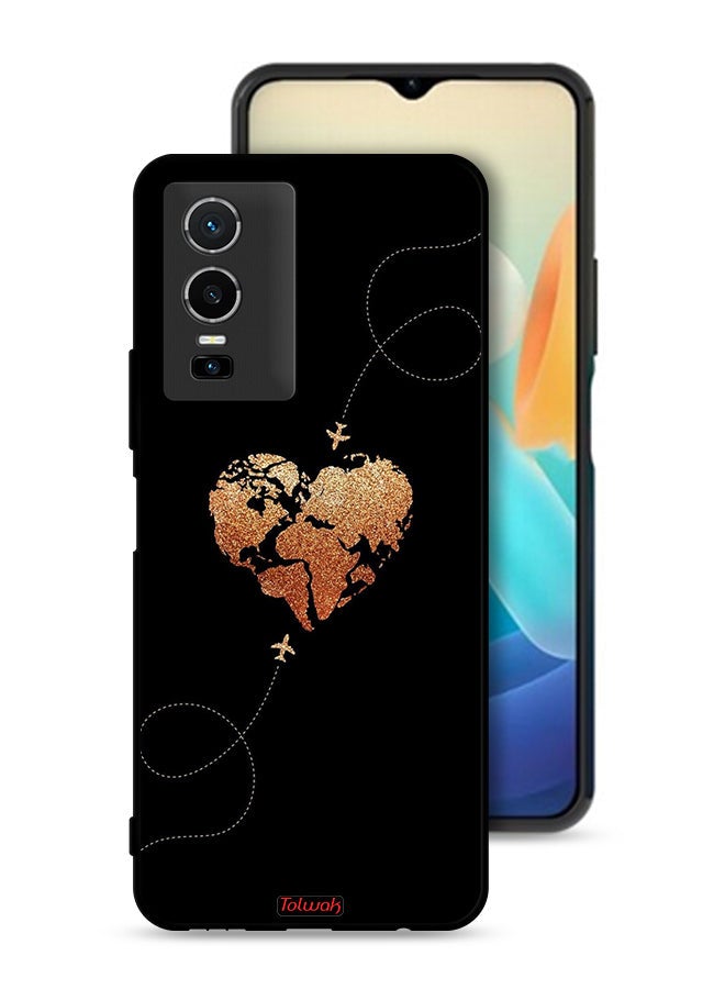 Tolwak Vivo Y76 5G Protective Case Cover Airplanes Touching Heart - Image 1