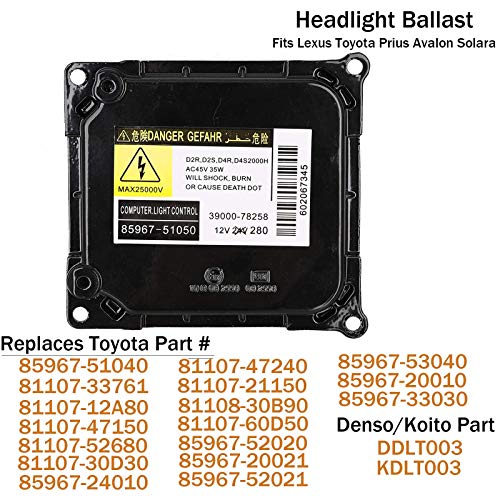 Yikesai Xenon HID Headlight Ballast Control Unit Compatible with Lexus IS250 IS350 GS300 GS350 ES350 RX350 Toyota Prius Avalon - Replaces KDLT003, DDLT003, 85967-24010, 85967-52020 - Image 3