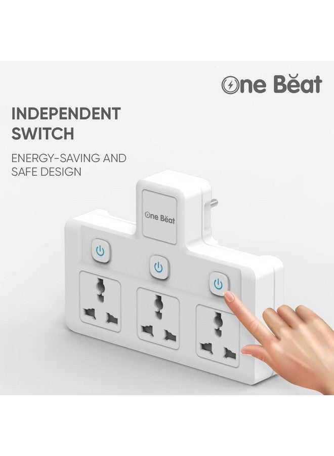 One Beat Cordless Extension Board with Individual Switch-Multi Plug Socket with 3 Sockets - Flex Board with Safety Shutter Protection - Image 2