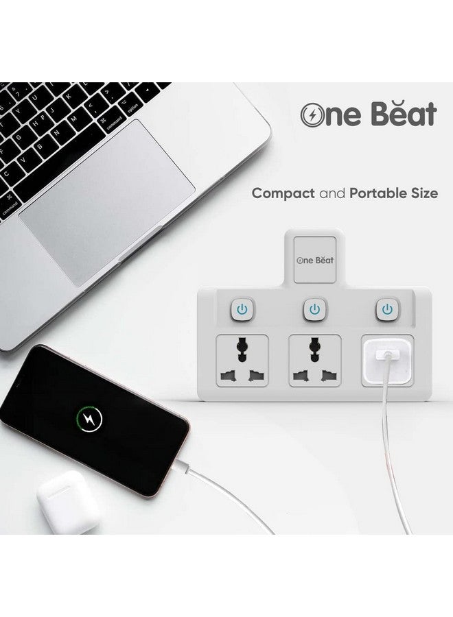 One Beat Cordless Extension Board with Individual Switch-Multi Plug Socket with 3 Sockets - Flex Board with Safety Shutter Protection - Image 3