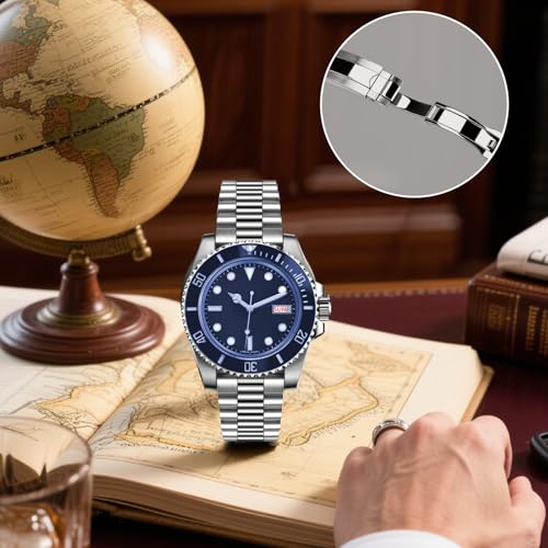 Juntan Screwin Stainless Steel Watch Band 20mm for Men Women Straight End Metal Watch Strap with Oyster Buckle Taperd Replacement Jubilee Bracelet Silver - Image 3