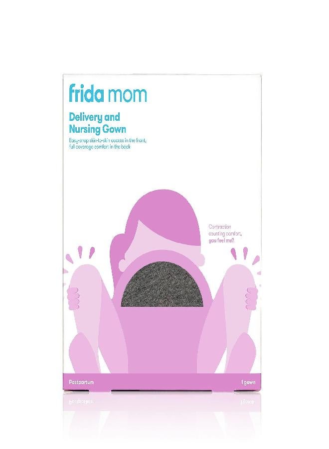 Frida Mom Labor and Delivery Gown by Frida Mom| Easy-Snap, Tagless, Skin-to-Skin Access for Nursing and Full Coverage in The Back - Image 1