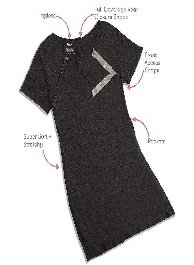 Frida Mom Labor and Delivery Gown by Frida Mom| Easy-Snap, Tagless, Skin-to-Skin Access for Nursing and Full Coverage in The Back - Image 2