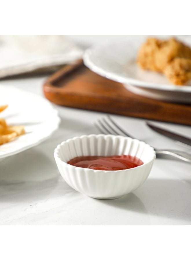 UIBFCWN 12 Pack 1.3Oz Soy Sauce Dish Ceramic, White Dipping Sauce Bowls/Dishes, Small Dipping Cups for Sushi Ketchup Olive Oil Side Dishes, Mini Dip Bowls for Charcuterie Boards - 2.7inch - Image 3
