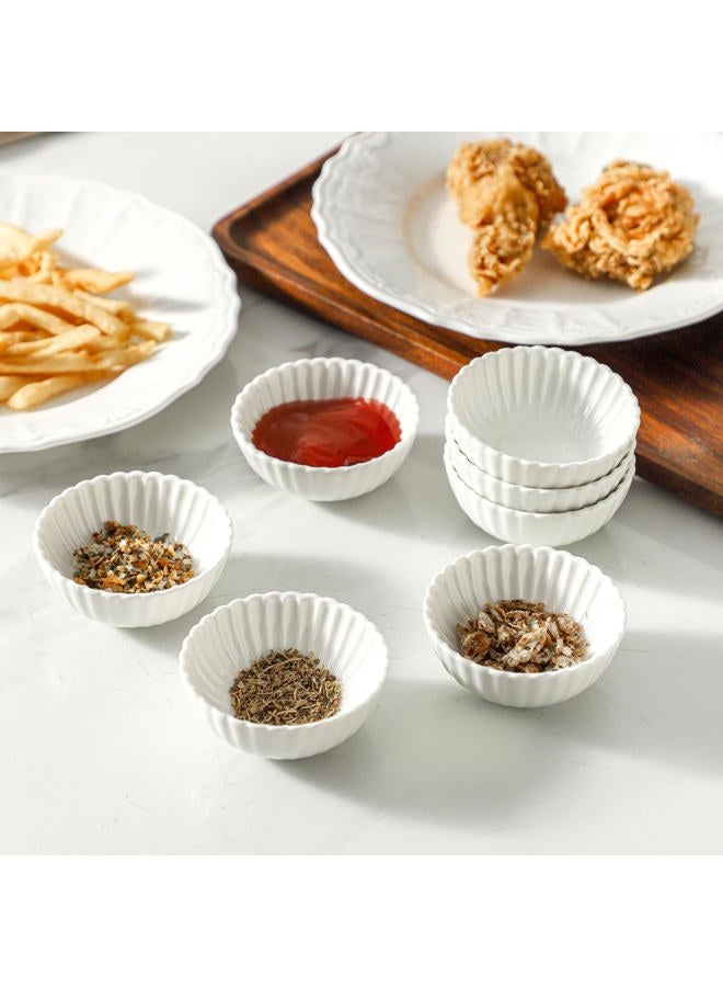 UIBFCWN 12 Pack 1.3Oz Soy Sauce Dish Ceramic, White Dipping Sauce Bowls/Dishes, Small Dipping Cups for Sushi Ketchup Olive Oil Side Dishes, Mini Dip Bowls for Charcuterie Boards - 2.7inch - Image 5