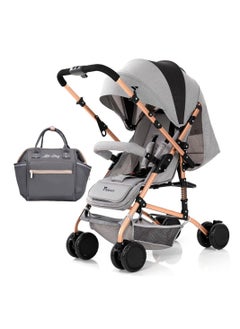 TEKNUM Reversible Trip Stroller With Ace Diaper Bag - Grey  - Image 1