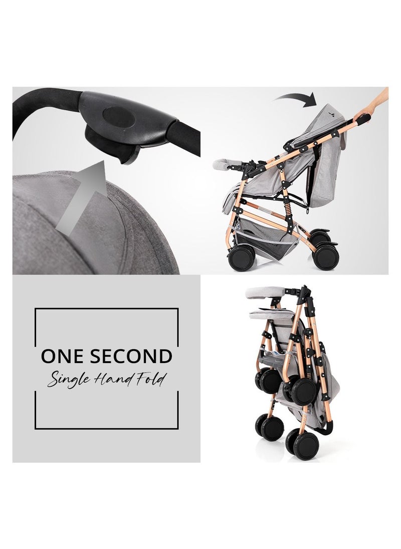 Reversible Trip Stroller With Ace Diaper Bag - Grey