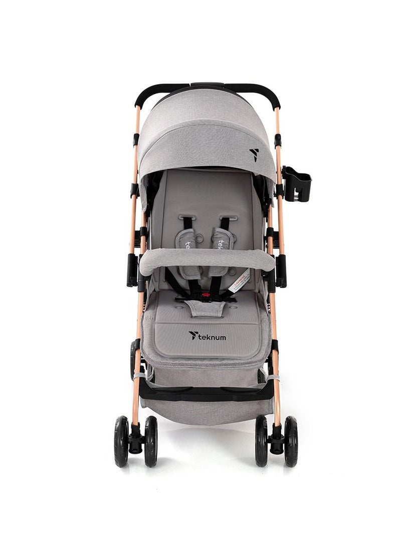 TEKNUM Reversible Trip Stroller With Ace Diaper Bag - Grey  - Image 2