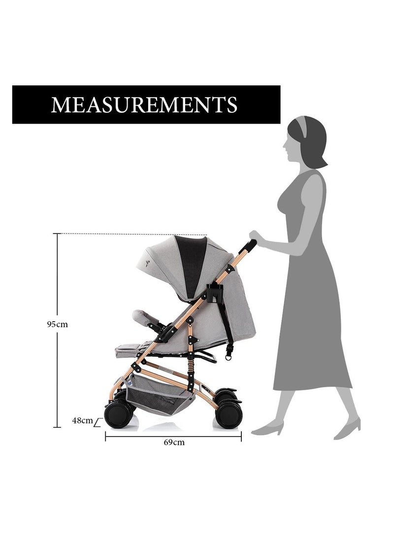 Reversible Trip Stroller With Ace Diaper Bag - Grey