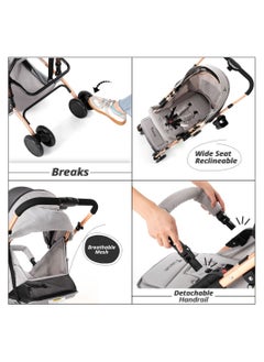 TEKNUM Reversible Trip Stroller With Ace Diaper Bag - Grey  - Image 3