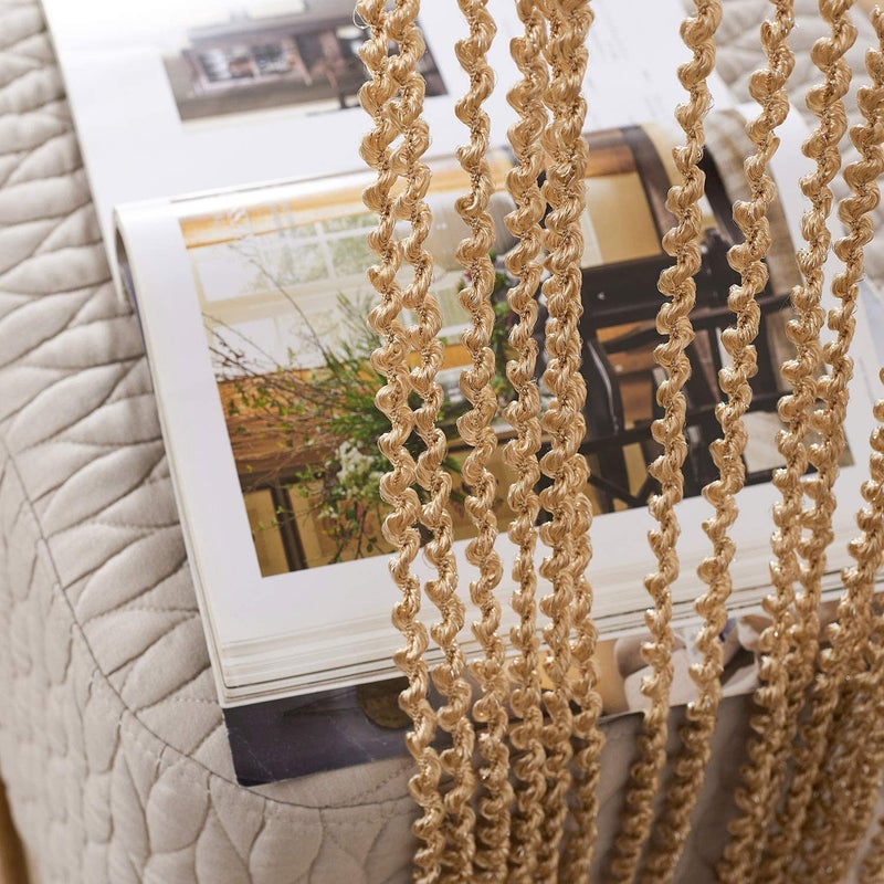 QZIBEVA Pack 1 Polyester Thread String Curtains Cream for Door with Stylish Beads Hanging Decoration Code DLC0M3001 - Image 3