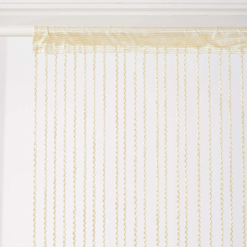 QZIBEVA Pack 1 Polyester Thread String Curtains Cream for Door with Stylish Beads Hanging Decoration Code DLC0M3001 - Image 5