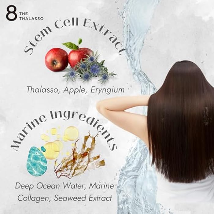 8 THE THALASSO Natural Hair Conditioner for Normal to Oily Hair Women & Men, Moisturizing Hair Care with Organic Stem Cell & Deep Sea Water from Japan, Silicone & Sulfate Free, SMOOTH, 16.06 Fl Oz - Image 3