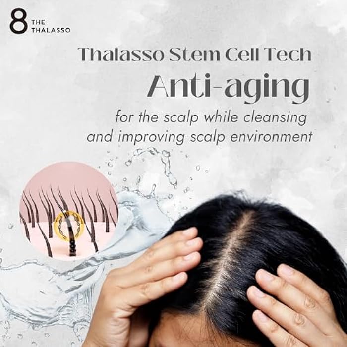 8 THE THALASSO Natural Hair Conditioner for Normal to Oily Hair Women & Men, Moisturizing Hair Care with Organic Stem Cell & Deep Sea Water from Japan, Silicone & Sulfate Free, SMOOTH, 16.06 Fl Oz - Image 5