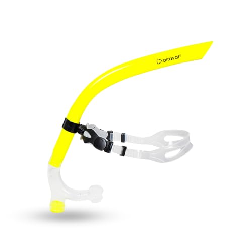 AIRAVAT Front Snorkel Tuna,Dive Mask Easy-Breath Free Diving Snorkel for Snorkeling Scuba Diving Freediving Swimming (Yellow) - Image 1