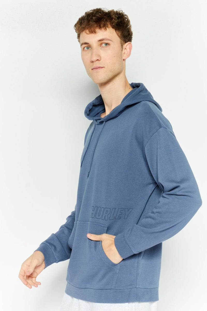 Hurley سويت شيرت رجالي بغطاء رأس بأكمام طويلة بلون أزرق مائل إلى الأخضر - Image 3