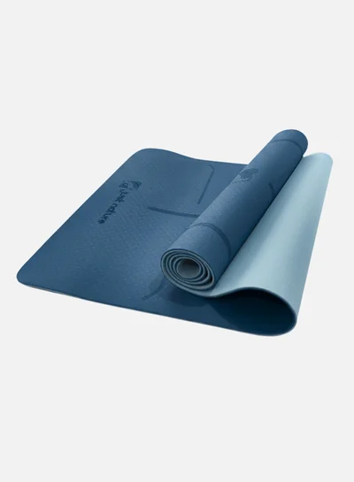 جاست نيتشر حصيرة يوجا مزدوجة الطبقة باللون الأزرق الداكن والأزرق