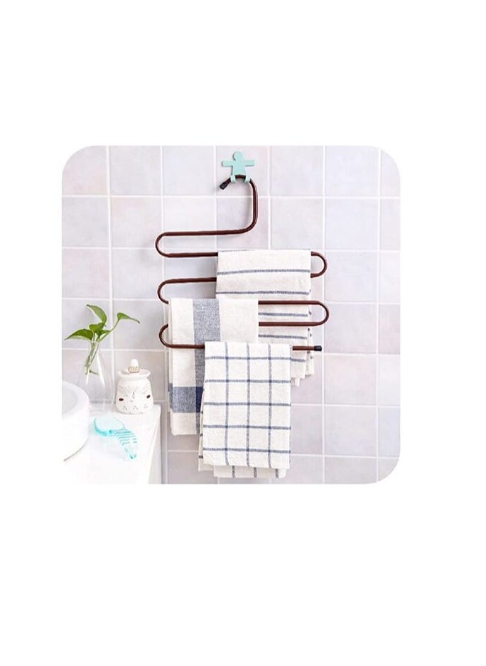 AtrauX 3 Pieces Pants Hangers S-Shape Multi-Purpose Hangers, 5 Layers Pants Clothes Rack Clothes Organizer for Jeans, Pants, Scarf, Ties, and Towels  - Image 4