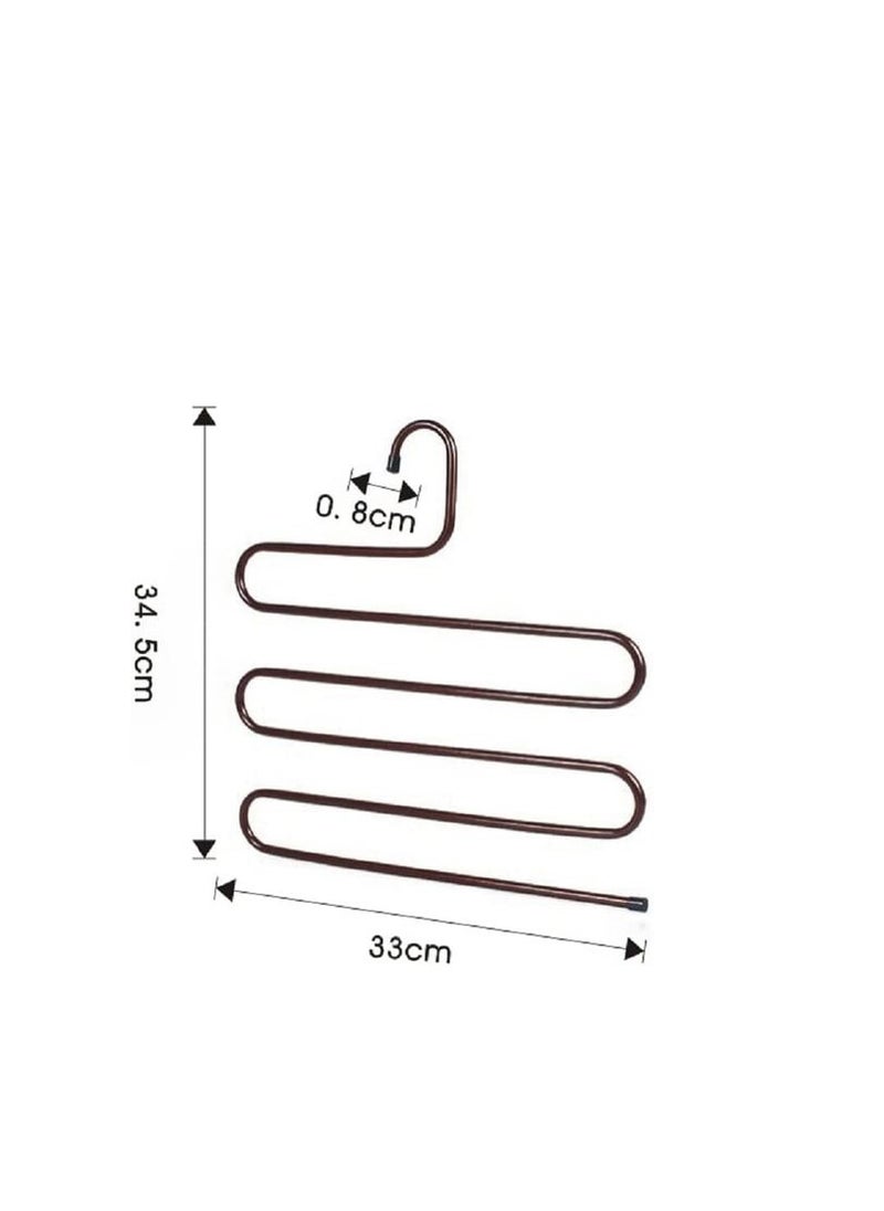AtrauX 3 Pieces Pants Hangers S-Shape Multi-Purpose Hangers, 5 Layers Pants Clothes Rack Clothes Organizer for Jeans, Pants, Scarf, Ties, and Towels  - Image 3