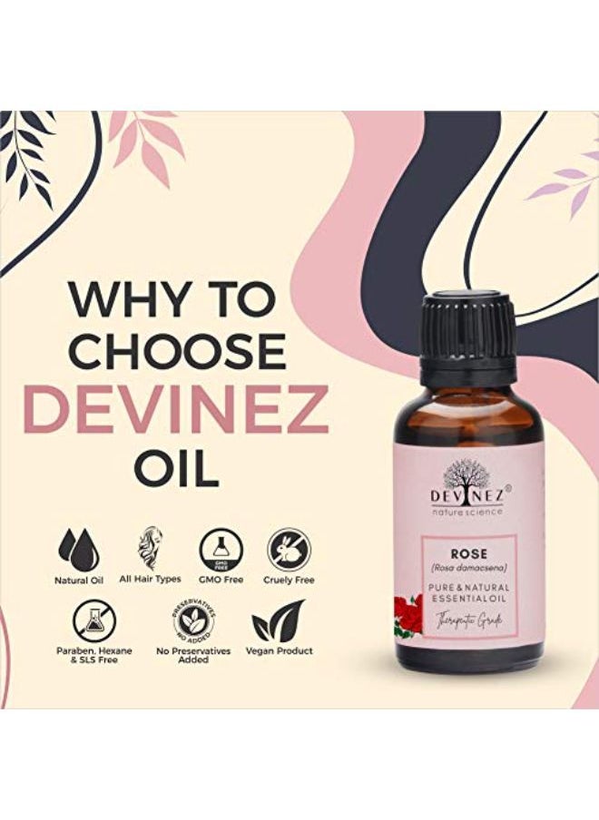 Devinez Rose Essential Oil, 100% Pure, Natural & Undiluted, 15Ml For Skin Care, Acne, Improves Skin Health, Prevents Aging, Hair Care  - Image 2