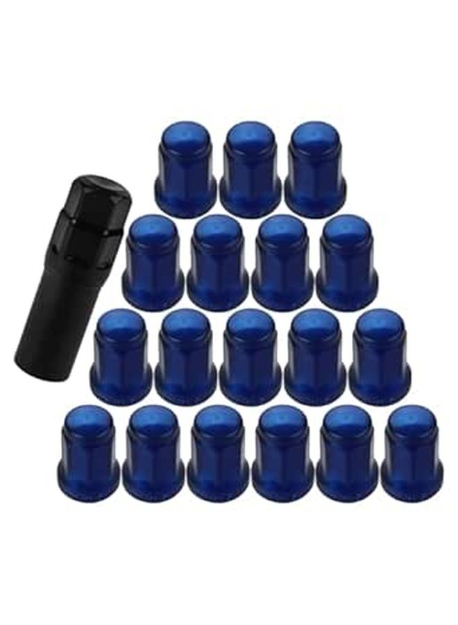 Blue 32mm Metal Anti Theft Lug Nut Caps M12x1 5 For Trailer Truck Wheels Replacement - Image 1
