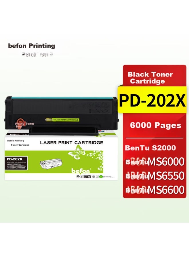 Befon Pd-202X Toner Cartridge For Pantum S2000 Toner Cartridge Ms6550 Toner Cartridge Ms6000 Ms6000Nw Ms6550Nw Toner Cartridge Ms6600 Ms6600Nw Printer Toner Cartridge - Image 1