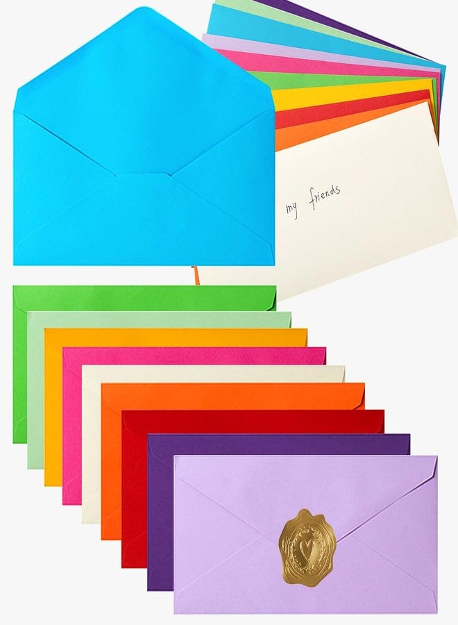 Wishop 50 Pack #10 Business Envelopes Standard V Flap Invoices Envelopes for Office Checks, Business Letterhead, Letter Mailing 4.13 x 9.49 Inches (10 Colors) - Image 1