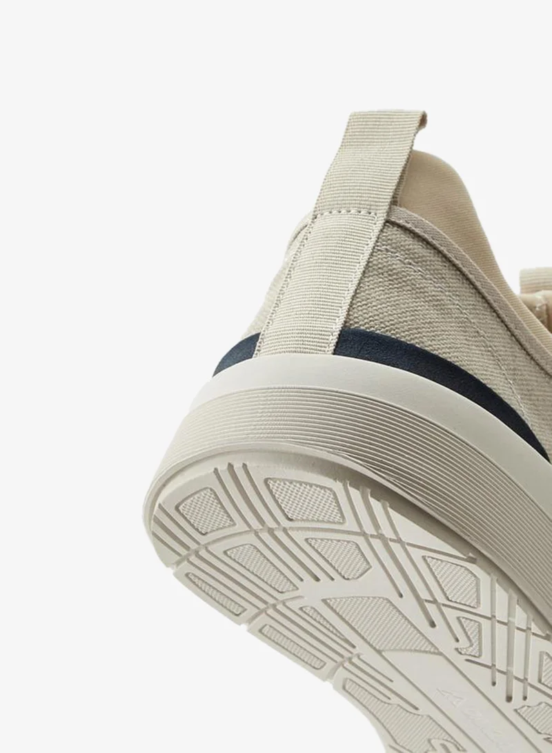 Oaklan By Shoexpress BEIGE Men Lace-Up Canvas Sneakers for Men | Best Price UAE