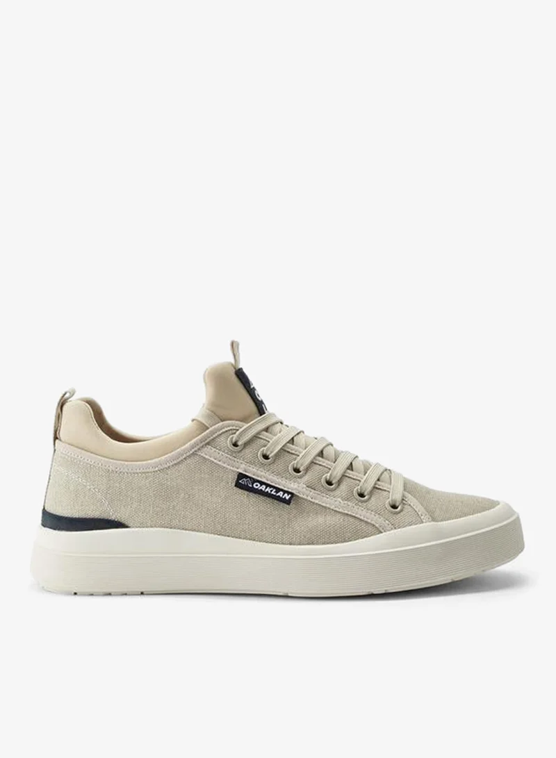 Oaklan By Shoexpress BEIGE Men Lace-Up Canvas Sneakers for Men | Best Price UAE