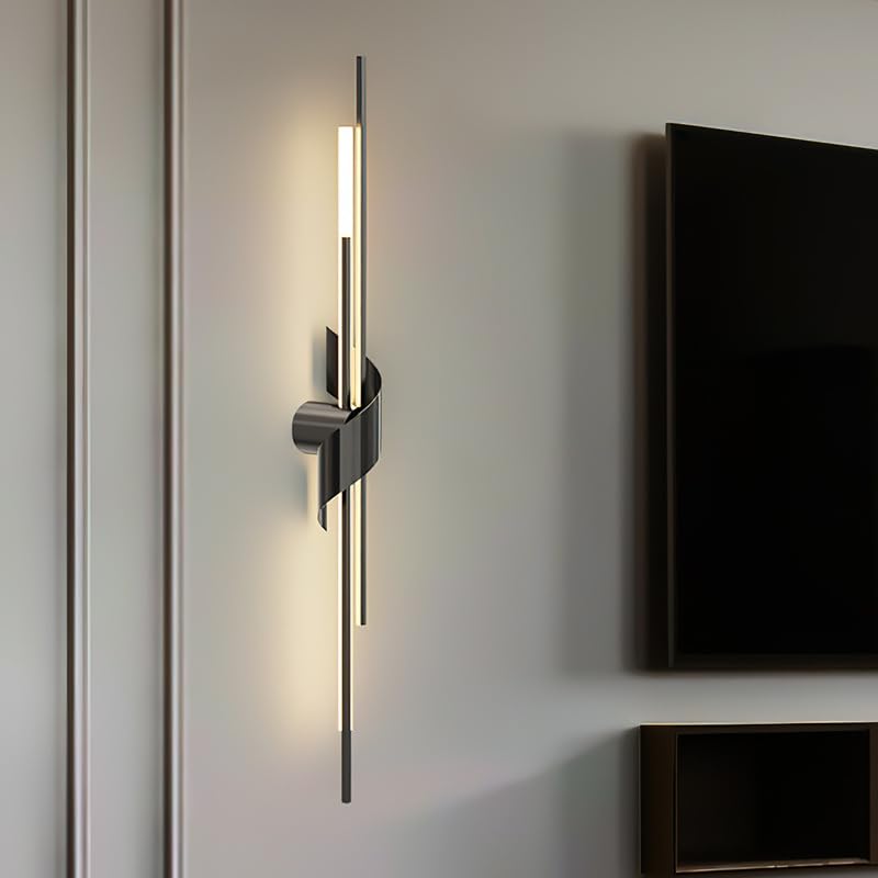 CITRA 800 MM LED Black Long Modern Wall Light Living Room LCD Panel Light - Warm White - Image 2