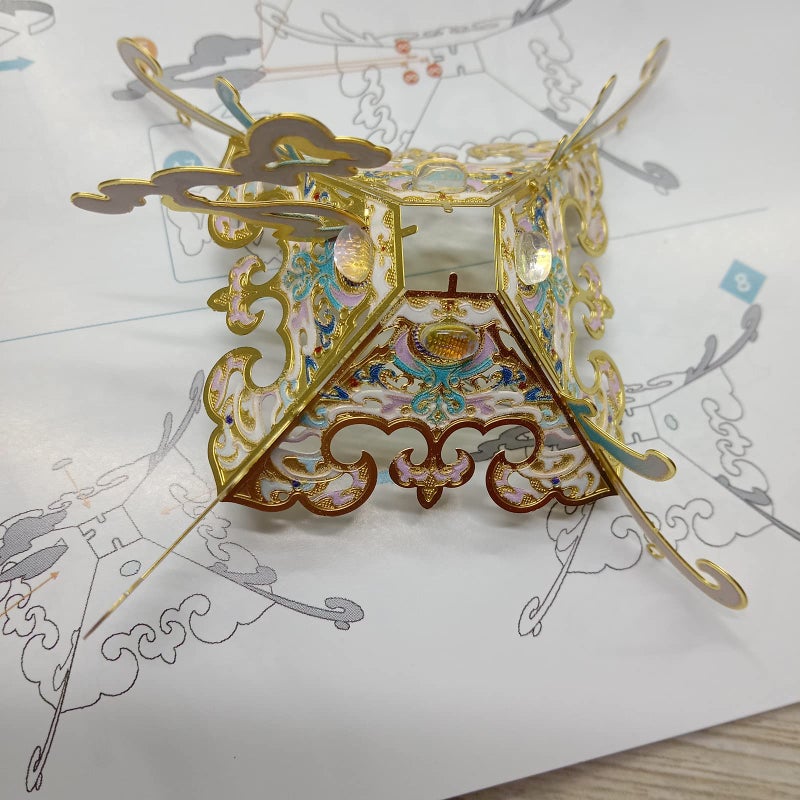 MU 3D Metal Puzzles Model Kits Building for Adult to Build Scented Sachets C, Chinese Latern Ancient Palace Miniature Assembling, Birthday DIY Gifts and Home Decor - Image 5