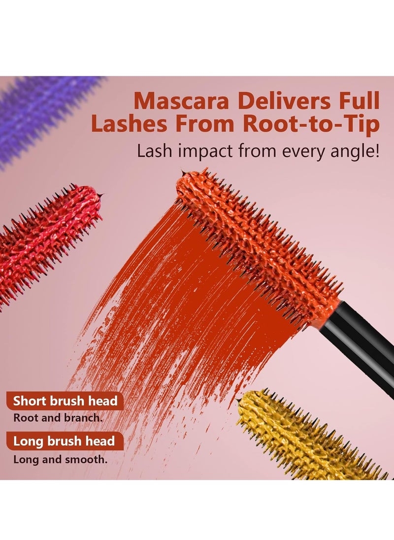 Baolishi 6 Colours Mascara Colourful Mascara, Waterproof, Long-Lasting, Natural Long Eyelashes, Professional Colour Mascara Set, Green, Purple, Yellow, Blue (6 x 15 ml)  - Image 3