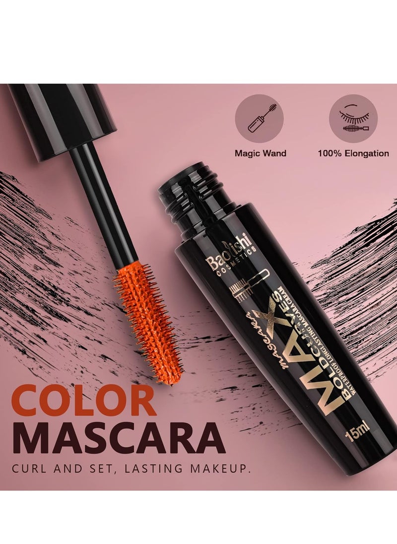 Baolishi 6 Colours Mascara Colourful Mascara, Waterproof, Long-Lasting, Natural Long Eyelashes, Professional Colour Mascara Set, Green, Purple, Yellow, Blue (6 x 15 ml)  - Image 2