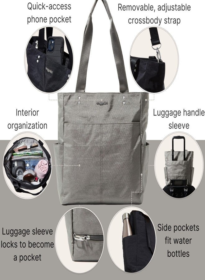 Baggallini Womens Carryall Daily Tote, Sterling Shimmer - Image 3