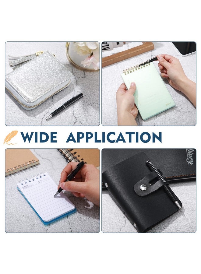 Chinco 16 Pcs Mini Pens Small Pens Short Pens bulk Mini Metal Ballpoint Pens Small Stainless Steel Point Pen with Copper Fittings for Pockets Notebook Notepads Office School (Black)  - Image 3