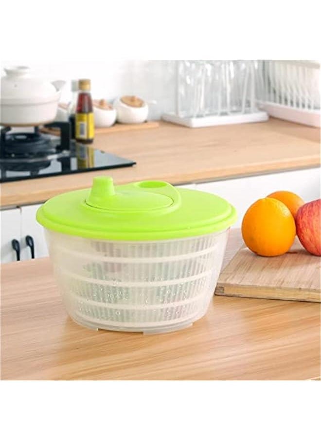 Generic Manual Lettuce Dryer, 3L with Bowl Colander, Vegetable Washer Salad Spinner Salad Bowl Strainer for Fruit Washing Kitchen Onion Cabbage, Green  - Image 2