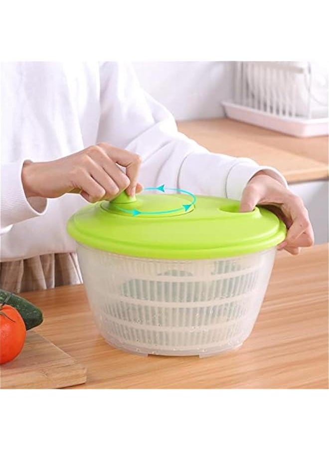Generic Manual Lettuce Dryer, 3L with Bowl Colander, Vegetable Washer Salad Spinner Salad Bowl Strainer for Fruit Washing Kitchen Onion Cabbage, Green  - Image 5