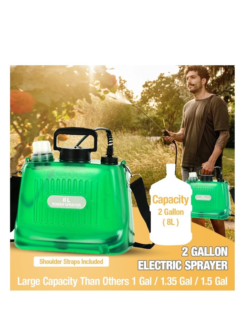 ZLH HITY Battery Powered Sprayer 2 Gallon, Upgrade Powerful Electric Garden Sprayer with 4 Mist Nozzles, Adjustable Shoulder Strap, Rechargeable Handle and 32in Telescopic Wand, for Lawn, Garden, Clean  - Image 4