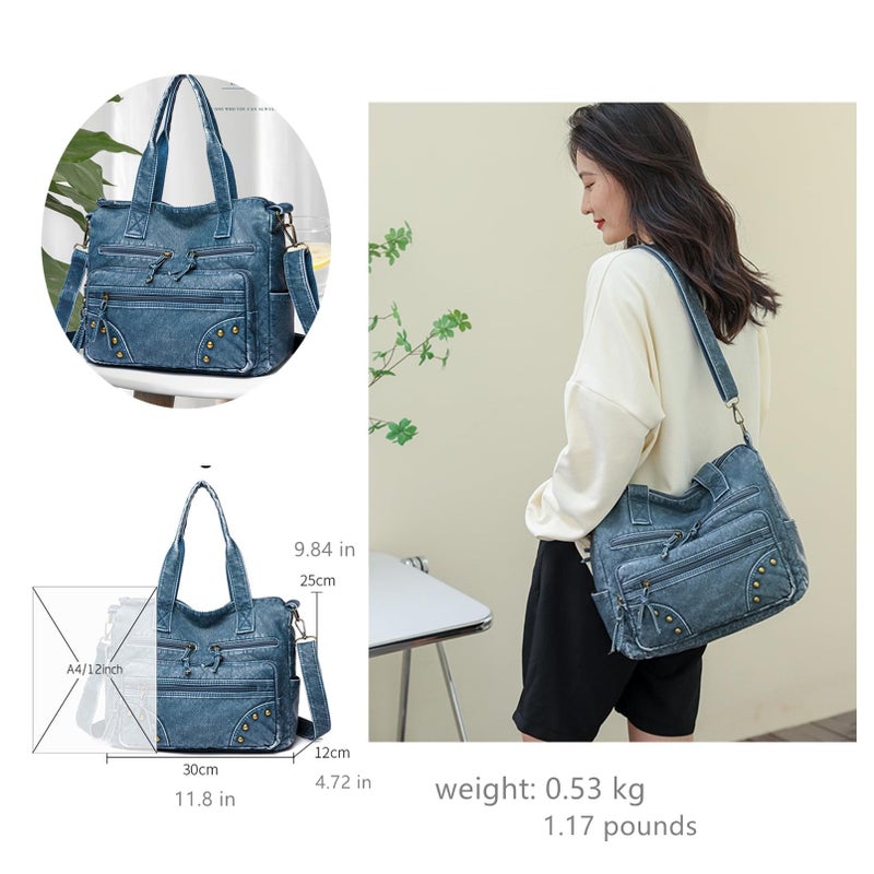 PHEVOS Hobo Handbag and Purses for Women,Multi Pocket Top Handle Satchel Purse Tote Shoulder Bags Faux Leather for Ladies - Image 5