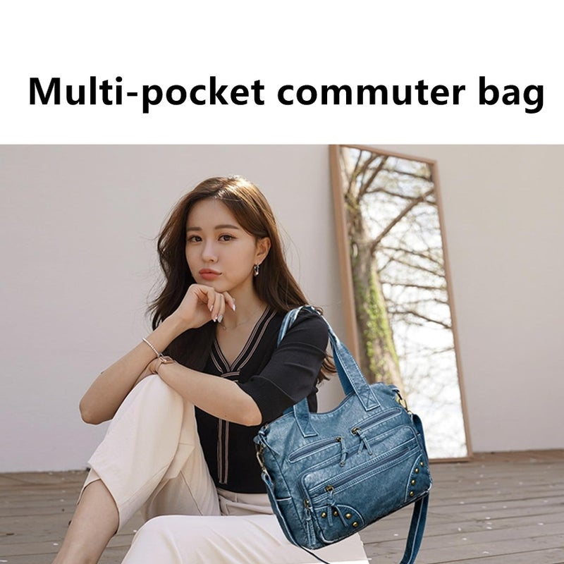 PHEVOS Hobo Handbag and Purses for Women,Multi Pocket Top Handle Satchel Purse Tote Shoulder Bags Faux Leather for Ladies - Image 2
