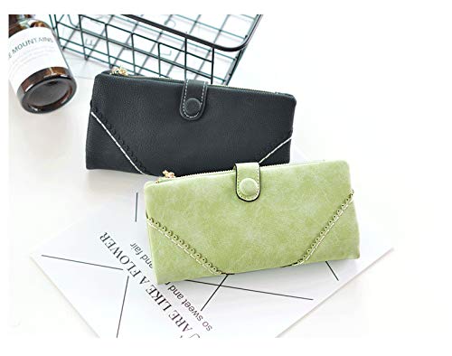 Bird&Fish Women Vegan Leather Wallet Bifold Clutch Large Capacity Card Organizer Buckle Long Purse for Girls Candy Color (Light Green) … - Image 5