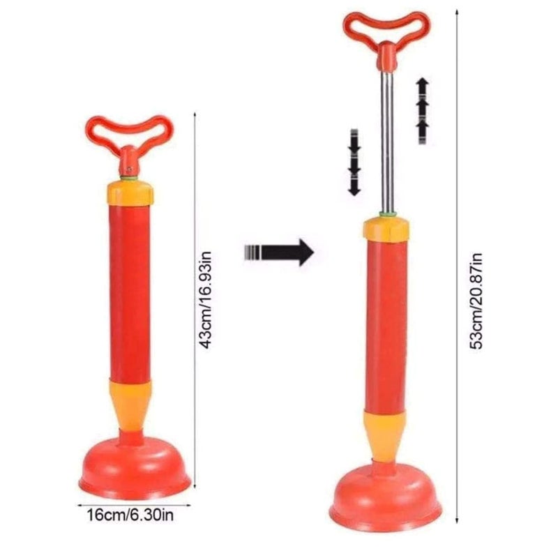 ANCHARA Toilet Cleaner Plunger Air High Pressure Drain Dredge washroom Sink unblock with One Loose and One Push 1 picred Colour  - Image 2