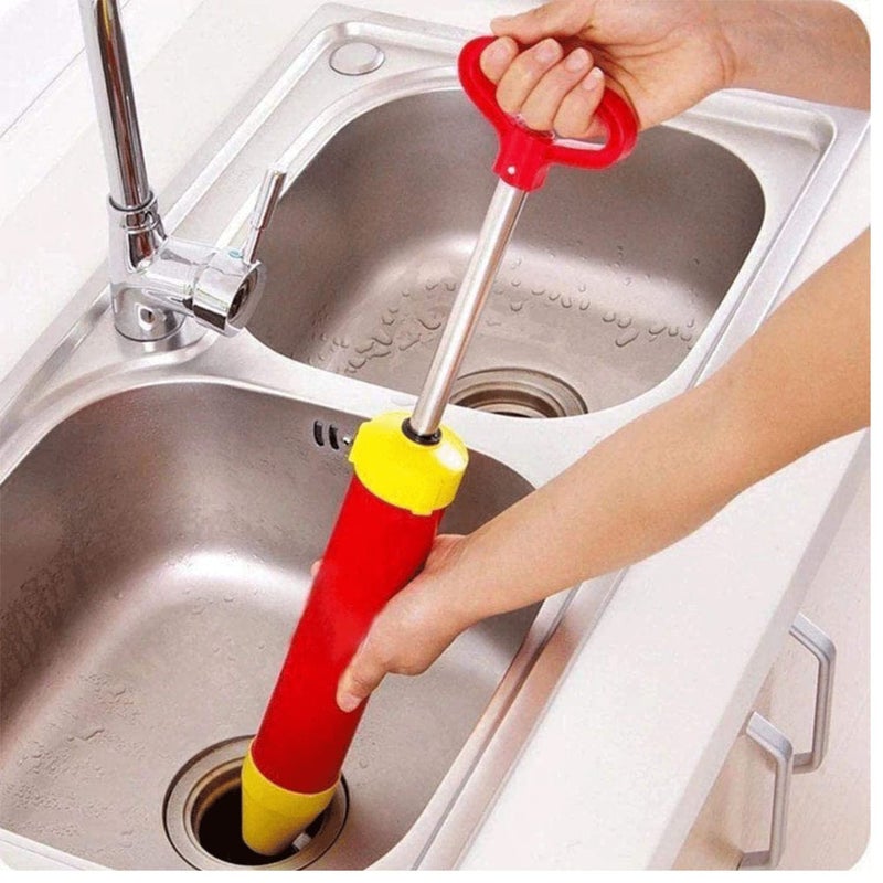 ANCHARA Toilet Cleaner Plunger Air High Pressure Drain Dredge washroom Sink unblock with One Loose and One Push 1 picred Colour  - Image 5