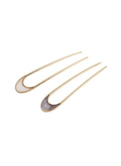 Aeyistry 2 PCS Simple hair Sticks Vintage Metal Hair Pins Moon Elegant Hair Chopsticks Ushaped Headdress Hair Styling Accessories for Woman and Girls 