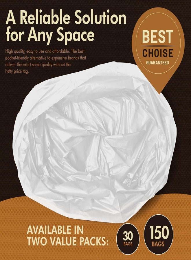 PAMI Small 4-Gallon Trash White 150 Bags - Strong Multipurpose Plastic Wastebasket Unscented Can Liners For Kitchen, Bathroom, Office- 4-Gallon Garbage Bags, 1ft x1ft - Image 5