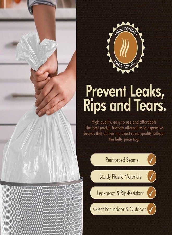 PAMI Small 4-Gallon Trash White 150 Bags - Strong Multipurpose Plastic Wastebasket Unscented Can Liners For Kitchen, Bathroom, Office- 4-Gallon Garbage Bags, 1ft x1ft - Image 4